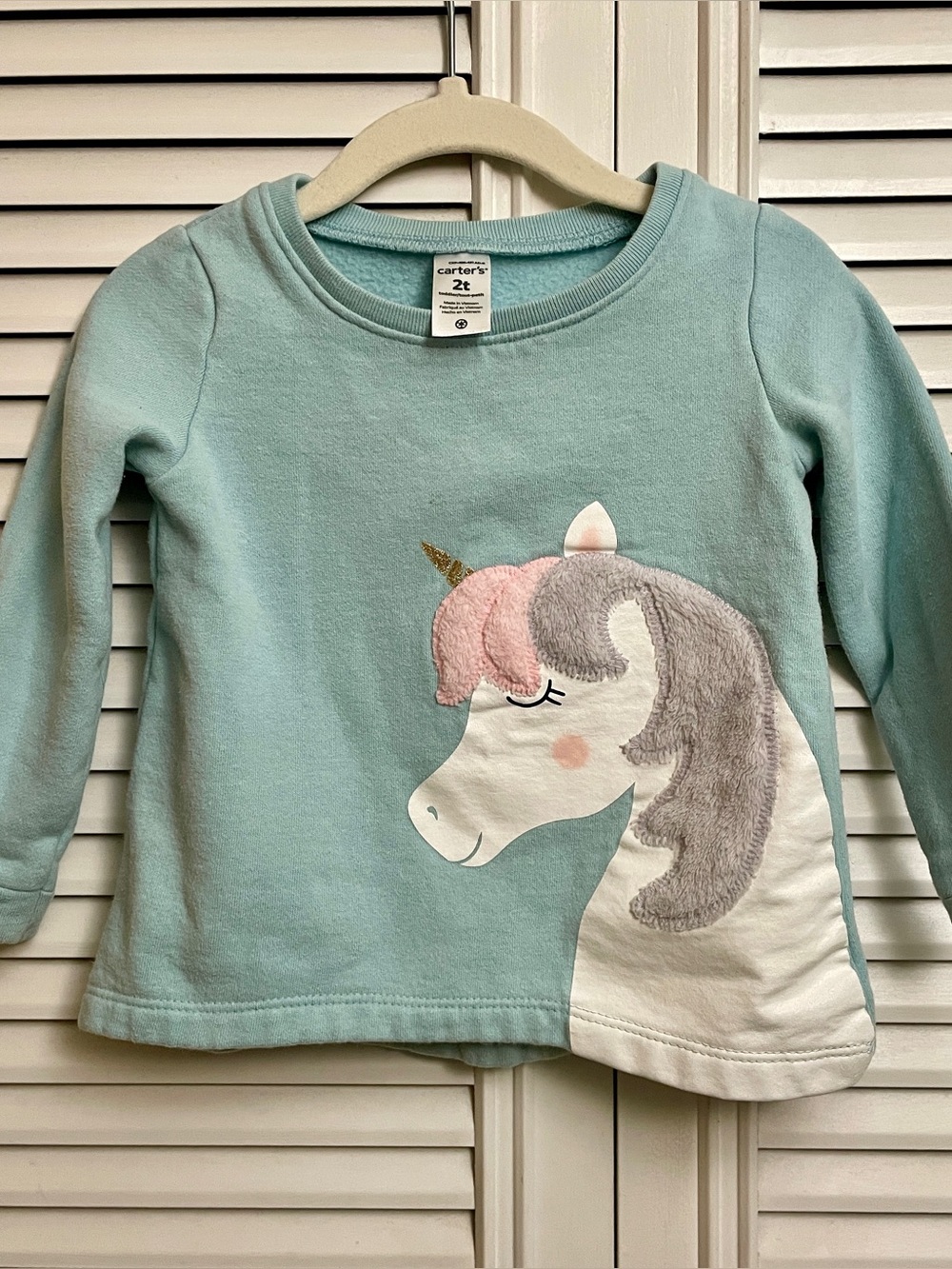 Carter's Girl Blue Unicorn Sweatshirt Pullover